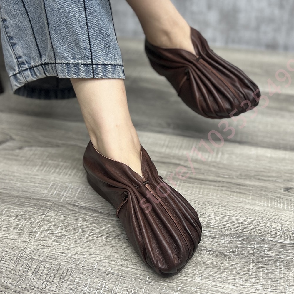 Dames Retro Geplooide Zachte S - Mule Slip On recensie en prijs